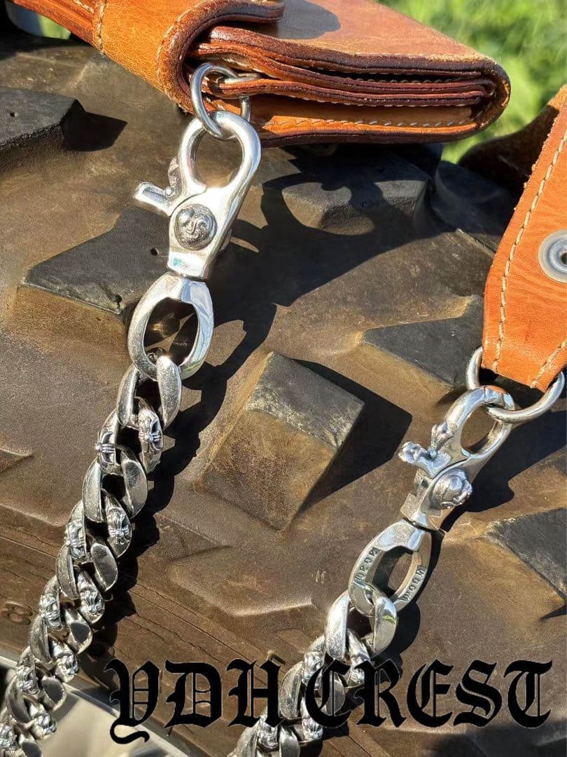 バイカー必須　ウォレット用プレーン　シルバーチェーン　QBKL17