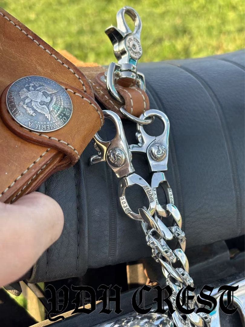 バイカー必須　ウォレット用プレーン　シルバーチェーン　QBKL17