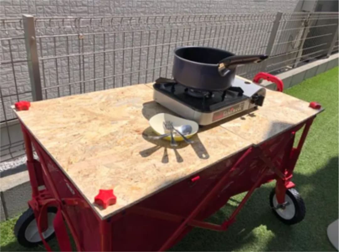 ハンドメイド　コールマン キャンプキャリーワゴンメッシュ用テーブル