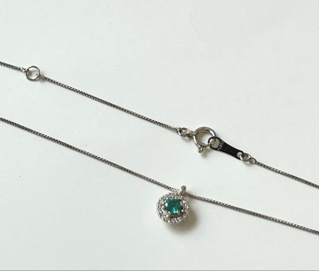 ネックレス pt900 パライバトルマリン ダイヤモンド プラチナ 取り巻き