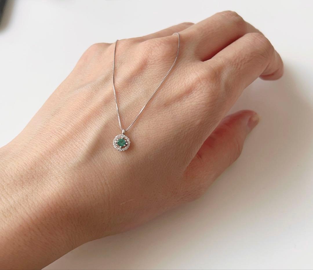 ネックレス pt900 パライバトルマリン ダイヤモンド プラチナ 取り巻き