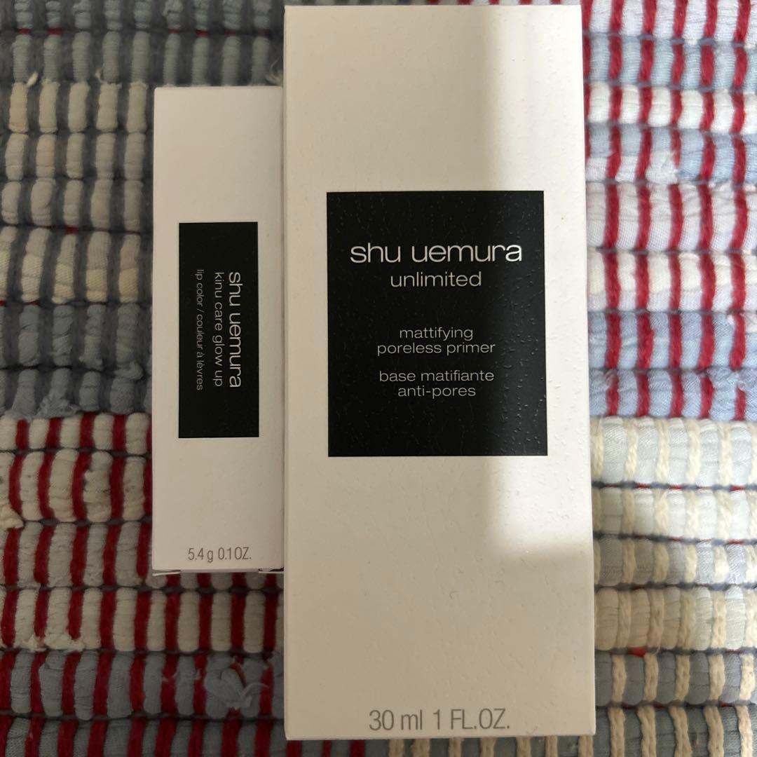 shu uemura セット　プライマー、リップ現品　新品♪