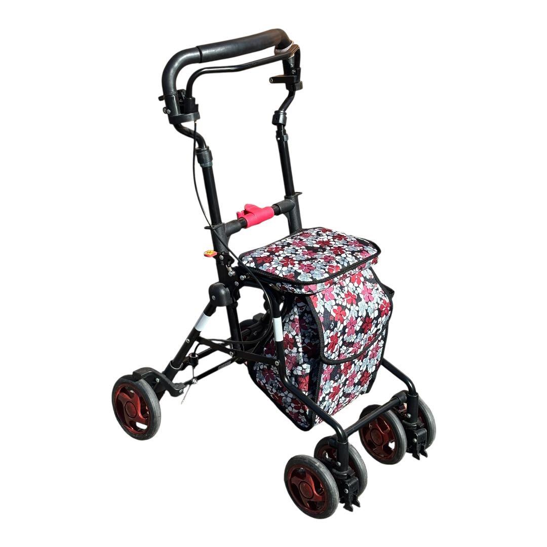 ✨美品✨島製作所 シルバーカー モート 花柄 軽量 折りたたみ