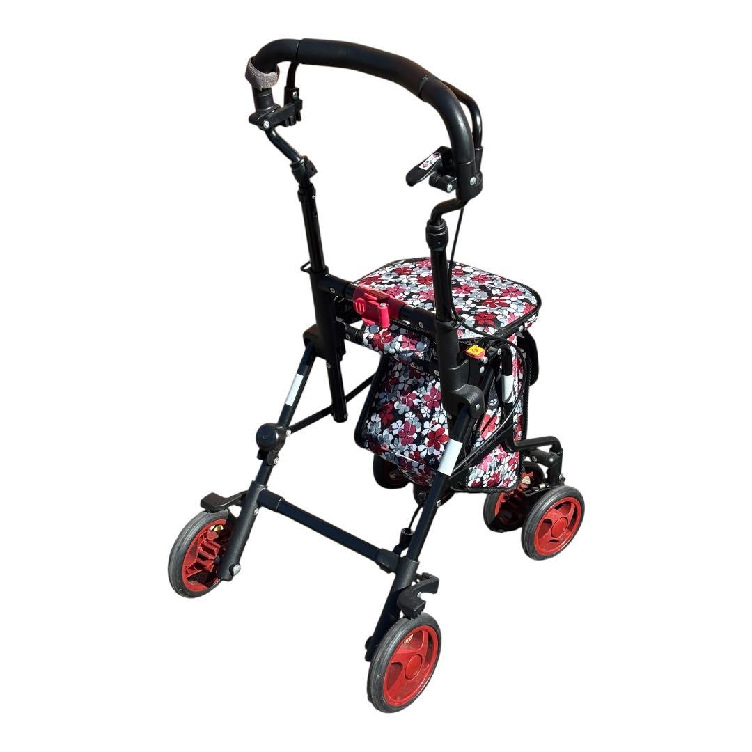 ✨美品✨島製作所 シルバーカー モート 花柄 軽量 折りたたみ