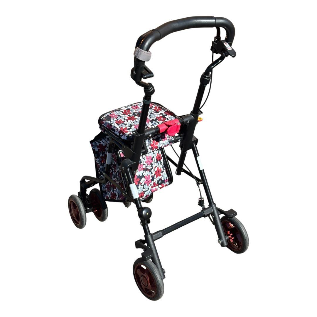 ✨美品✨島製作所 シルバーカー モート 花柄 軽量 折りたたみ