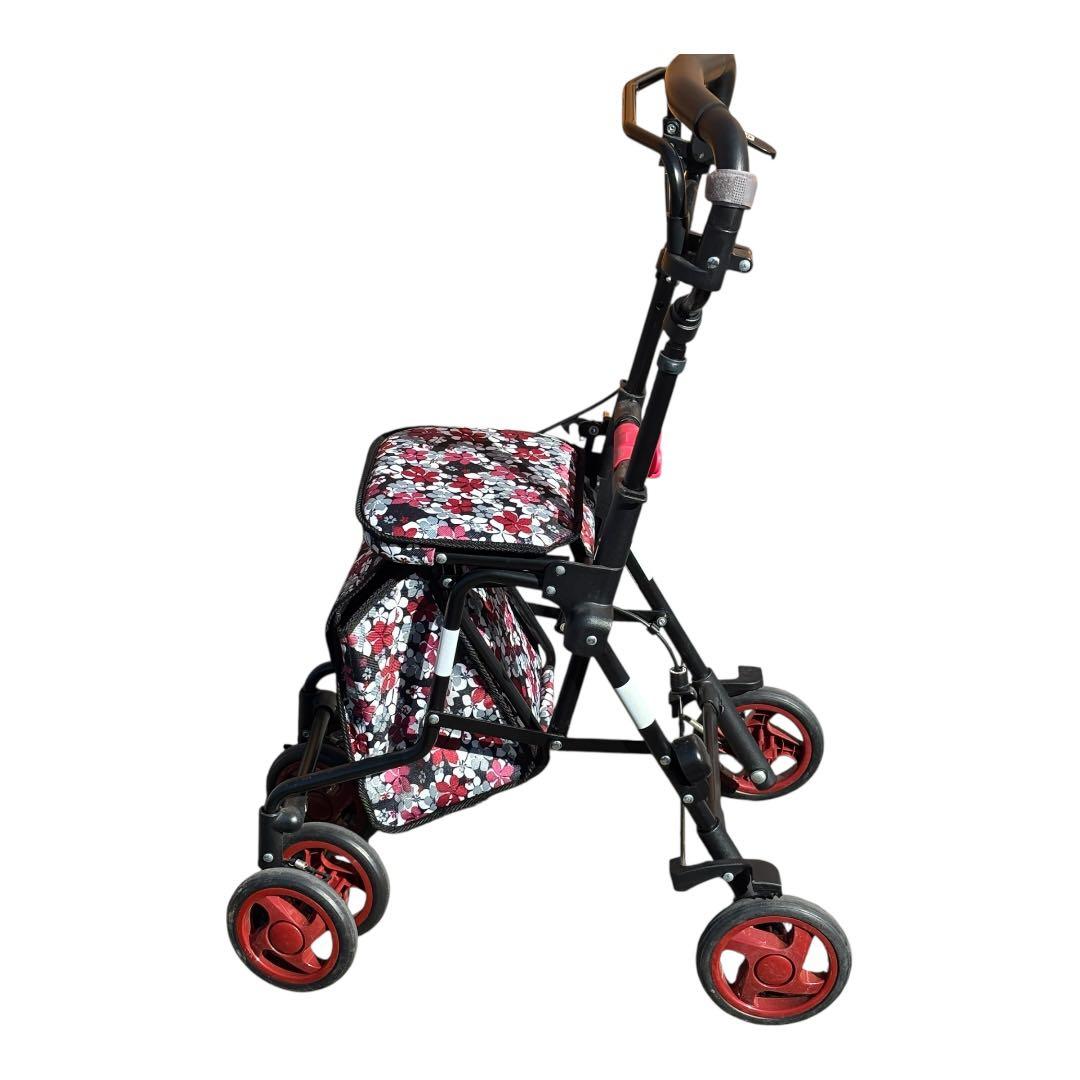 ✨美品✨島製作所 シルバーカー モート 花柄 軽量 折りたたみ