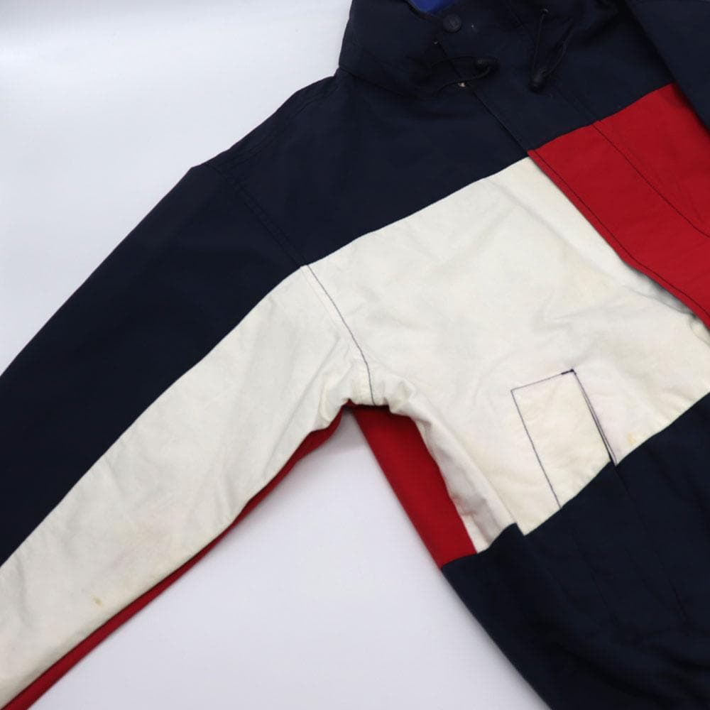 希少！９０s トミーヒルフィガー 背中ロゴ刺繍リバーシブルナイロンジャケット
