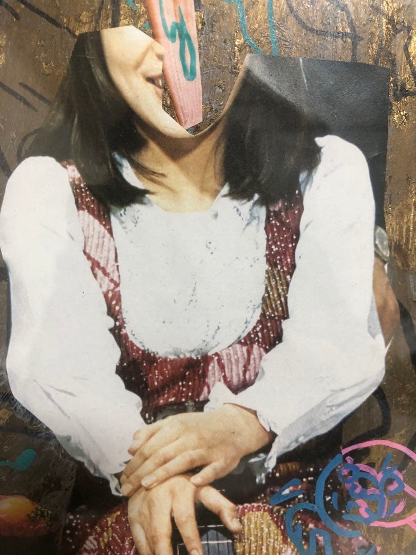 根本敬　直筆　ドローイング　コラージュ　作品　額付き