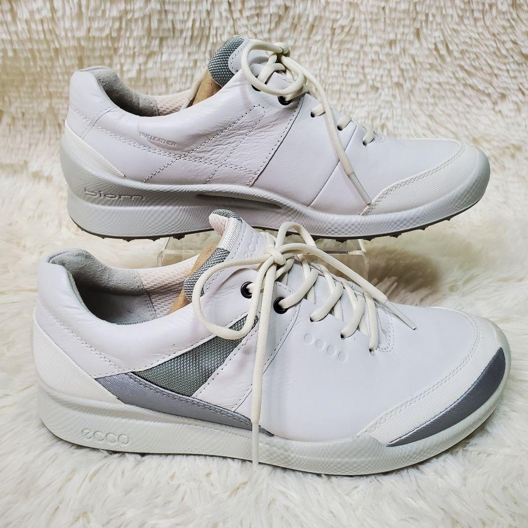【試着のみ】ecco　ゴルフシューズ　バイオム　スパイクレス　24cm　ホワイト