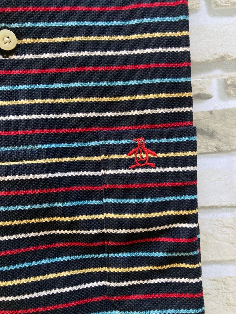 未使用⭐︎Munsingwear マンシング　ボーダー柄 長袖ポロシャツ M