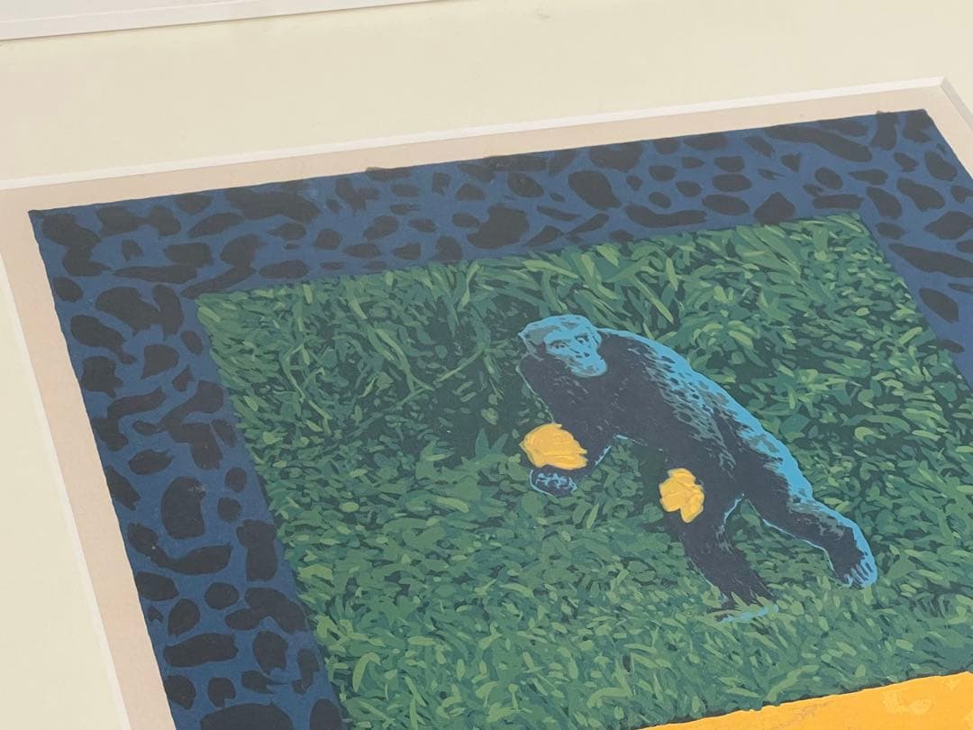 ハ*ド様 横尾忠則BLUE GORILLA WITH BANANAシルクスクリー