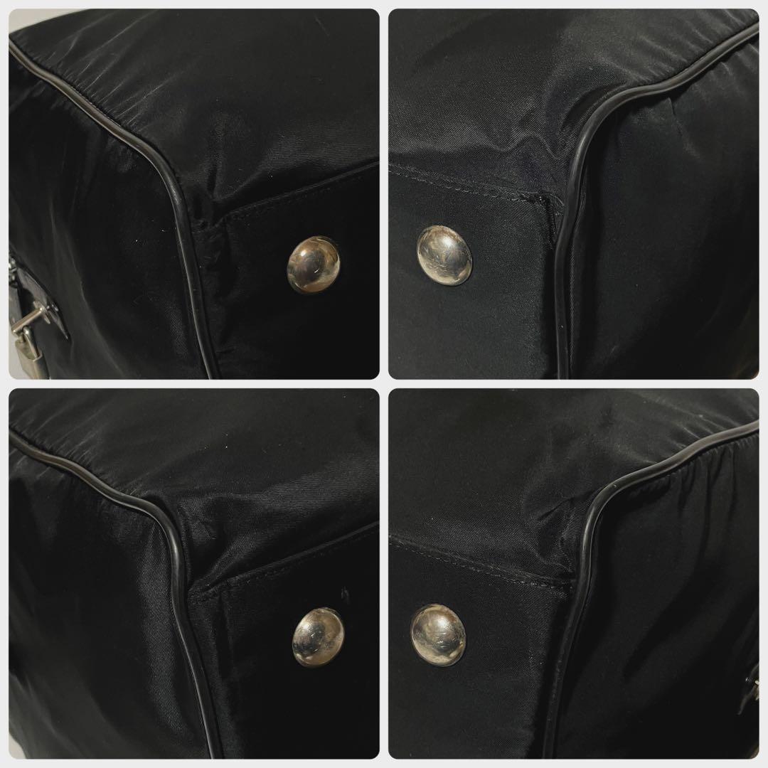 【美品】PRADA プラダ　ボストンバッグ　ナイロン　ブラック　大容量　メンズ