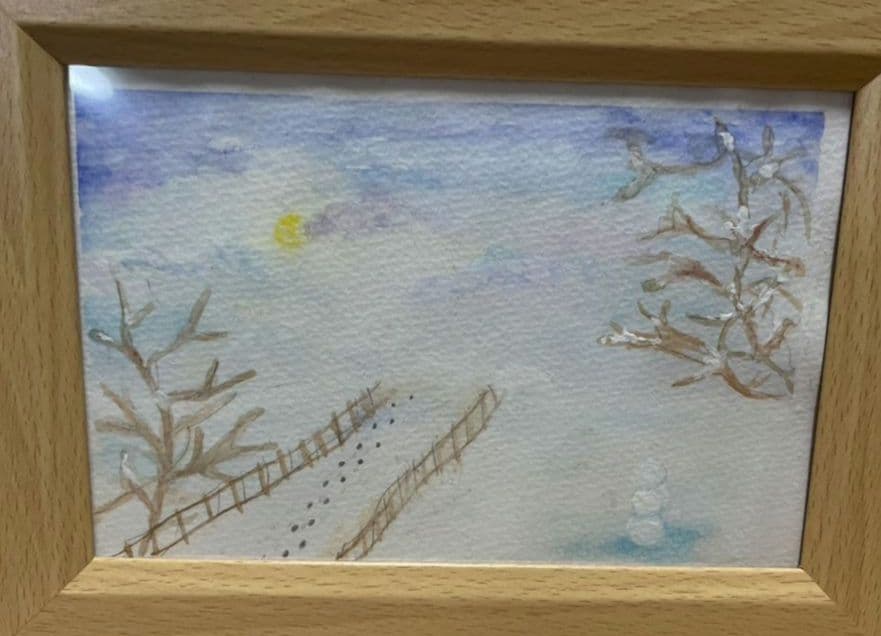 『ヒカリ』冬の風景画5点まとめ キャンバス×3 ハガキサイズ×2