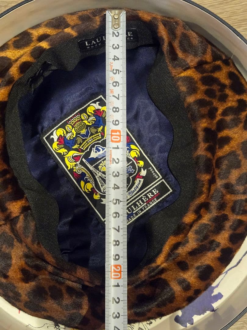 ☆新品☆LAULHERE レオパード ハラコ ベレー帽 ヒョウ柄　箱付き