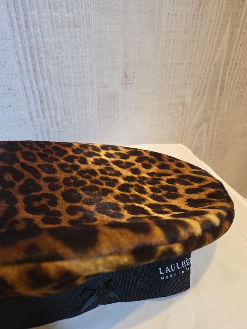 ☆新品☆LAULHERE レオパード ハラコ ベレー帽 ヒョウ柄　箱付き