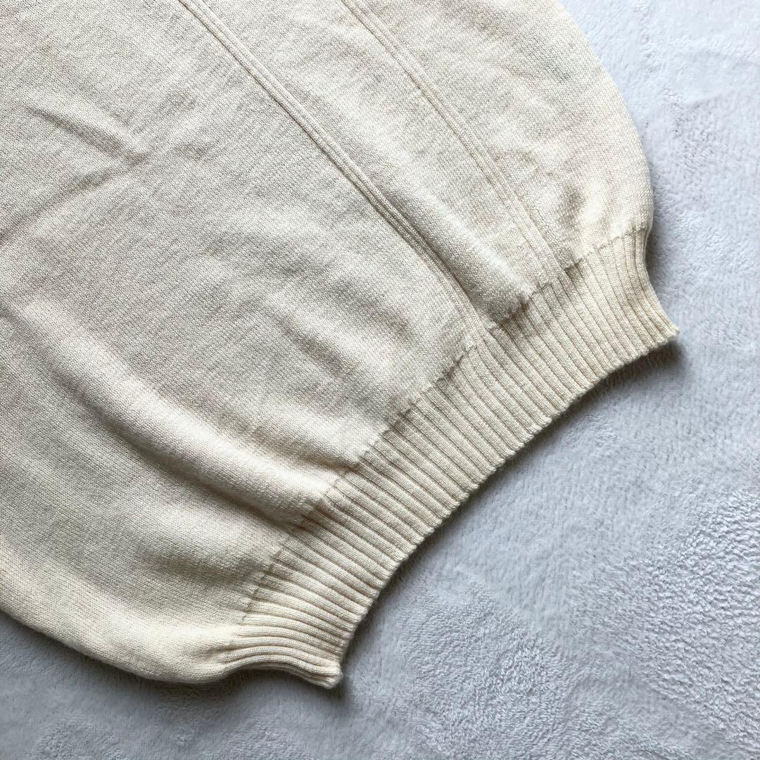 【美品】バーバリー ショルダー エルボーパッチ 長袖ニット 90s アイボリー
