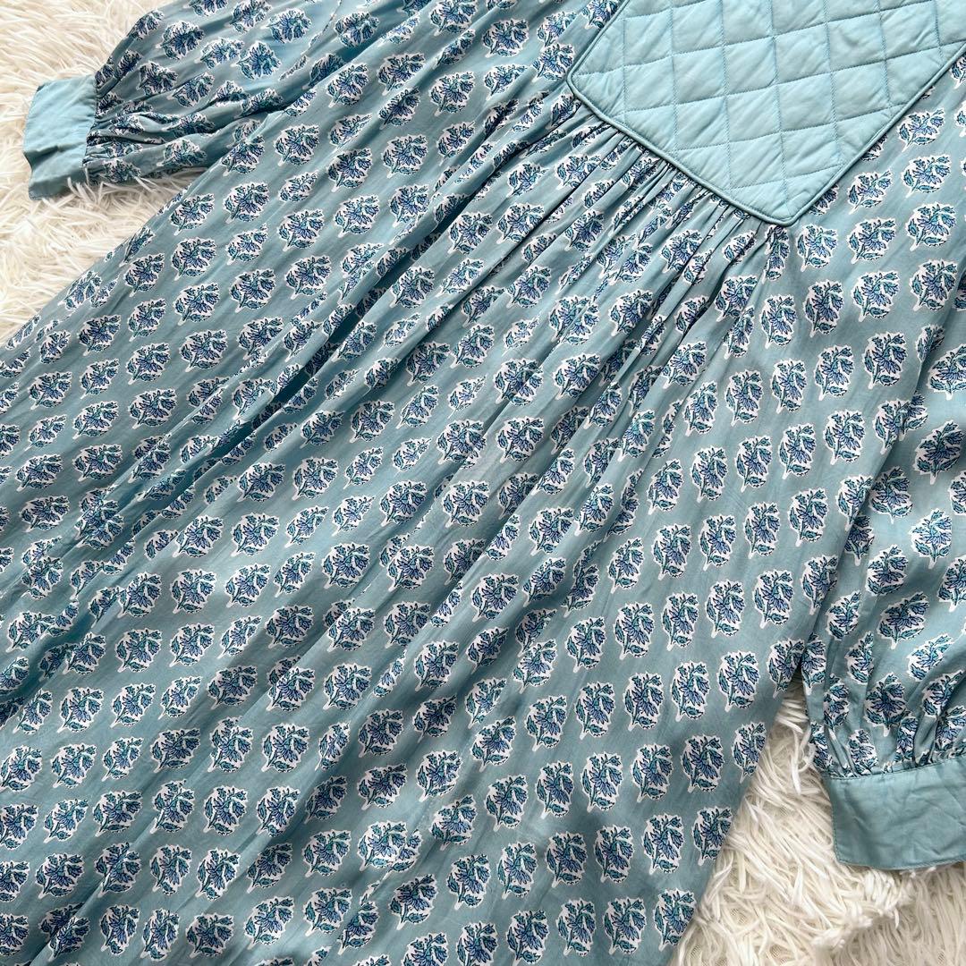 美品✨ ヌキテパ 2024年 モダールサテンフラワーツリープリント ヨークドレス