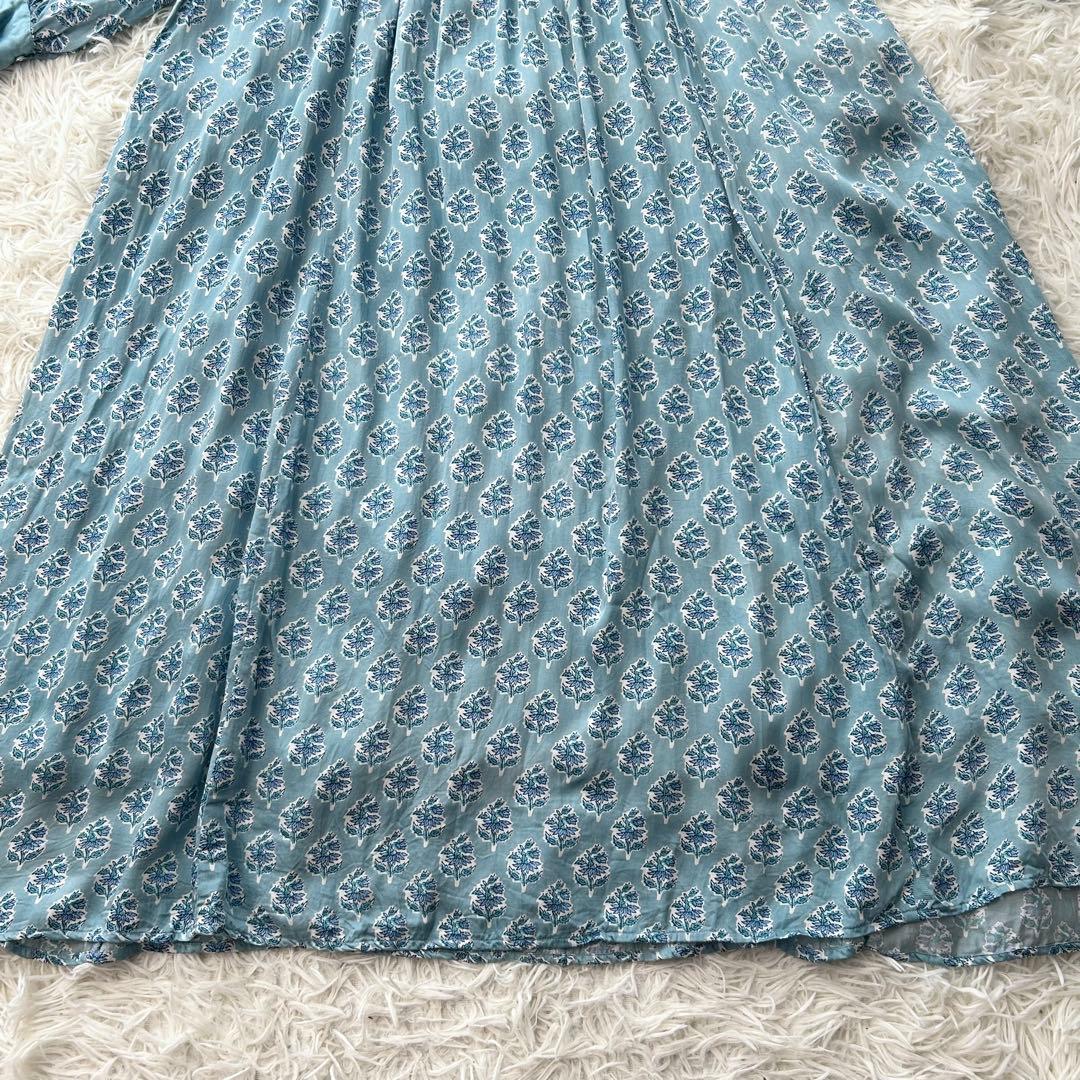 美品✨ ヌキテパ 2024年 モダールサテンフラワーツリープリント ヨークドレス