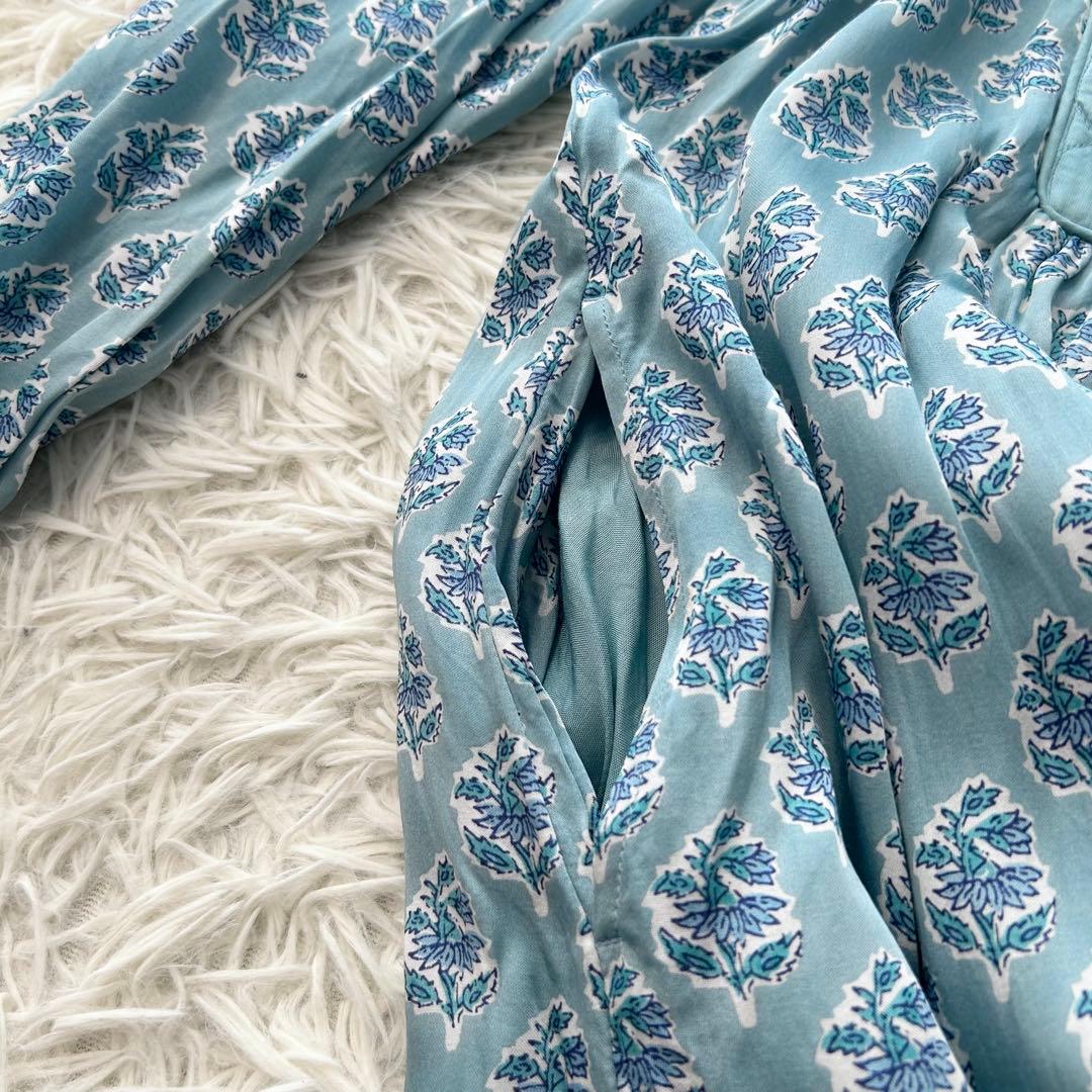 美品✨ ヌキテパ 2024年 モダールサテンフラワーツリープリント ヨークドレス