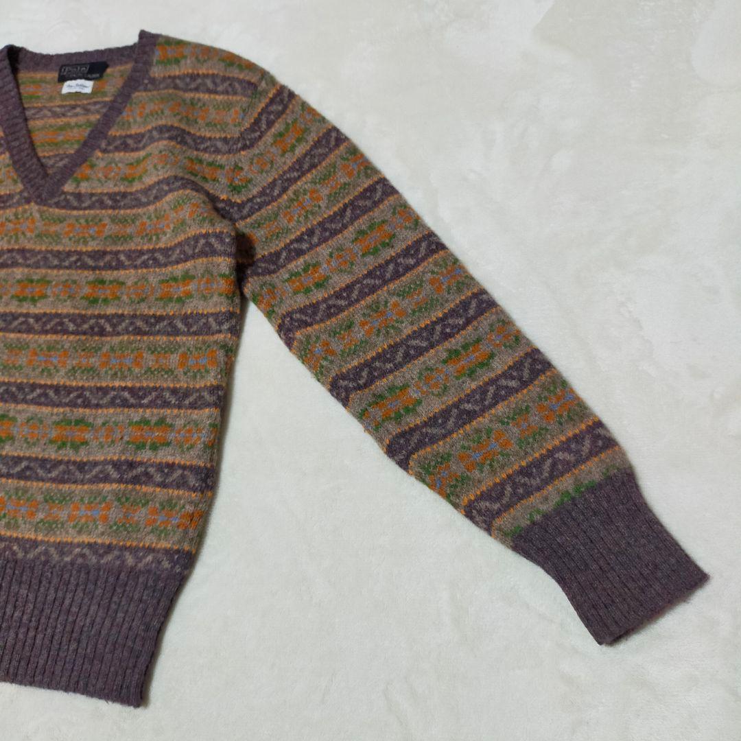 美品　90S　ポロラルフローレン　フェアアイル柄　シェットランドウール　ニット
