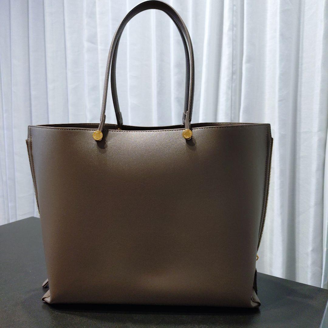 美品【E'POR】Y BAG Wide A4対応　ダークブラウン×オレンジ　ロペ