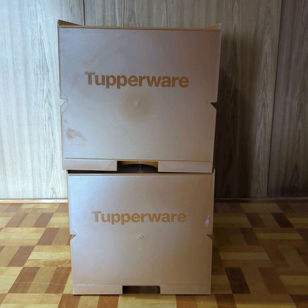 さくら様タッパーウエア スーパーチェスト ロング 2段 ブラウン 2個セット