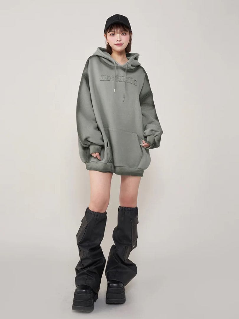 Darich スプレーレースアップフーディー FREE KHAカーキ