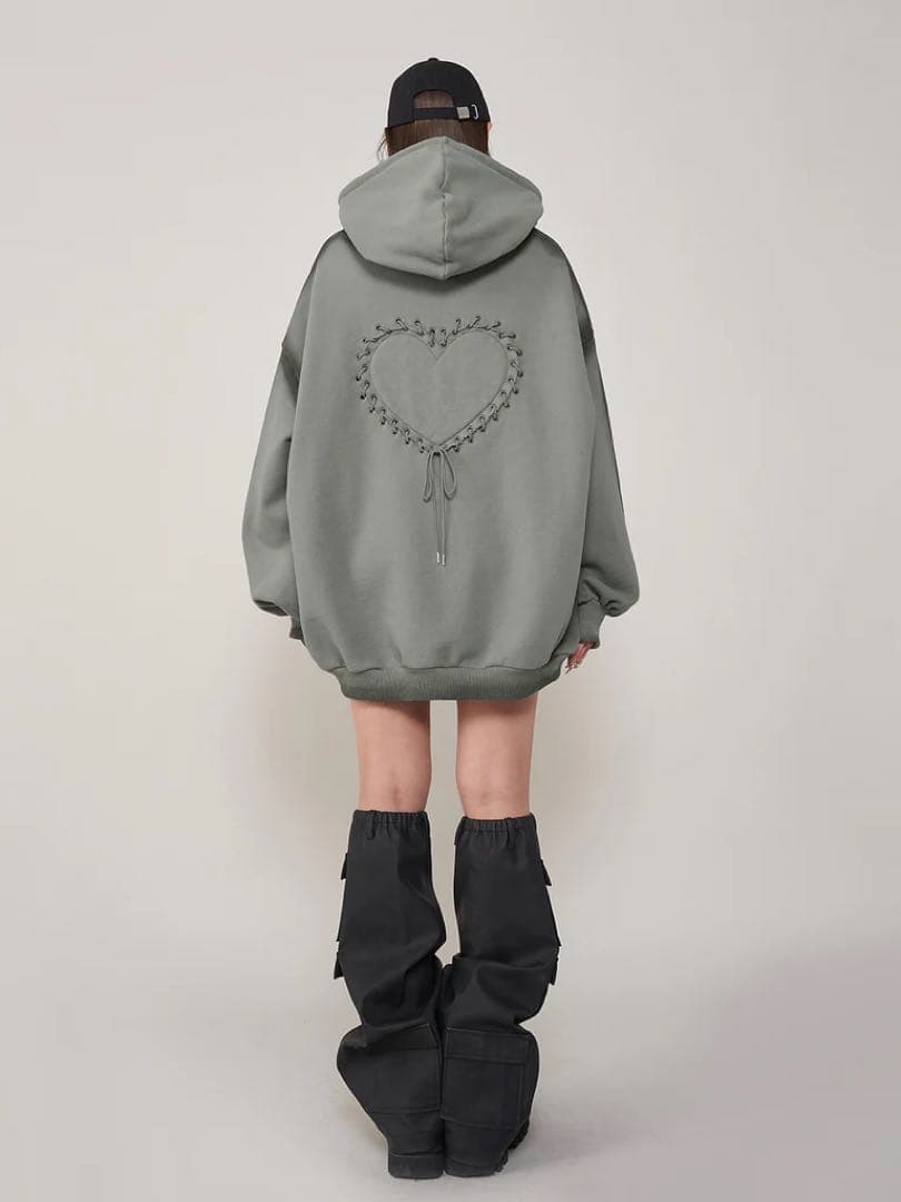 Darich スプレーレースアップフーディー FREE KHAカーキ