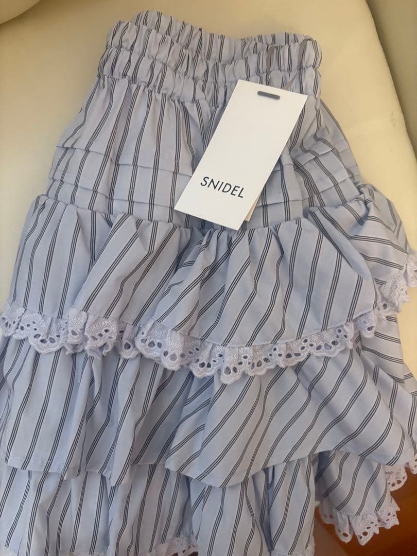 snidel ラッフルティアードスカショーパン ブルー1