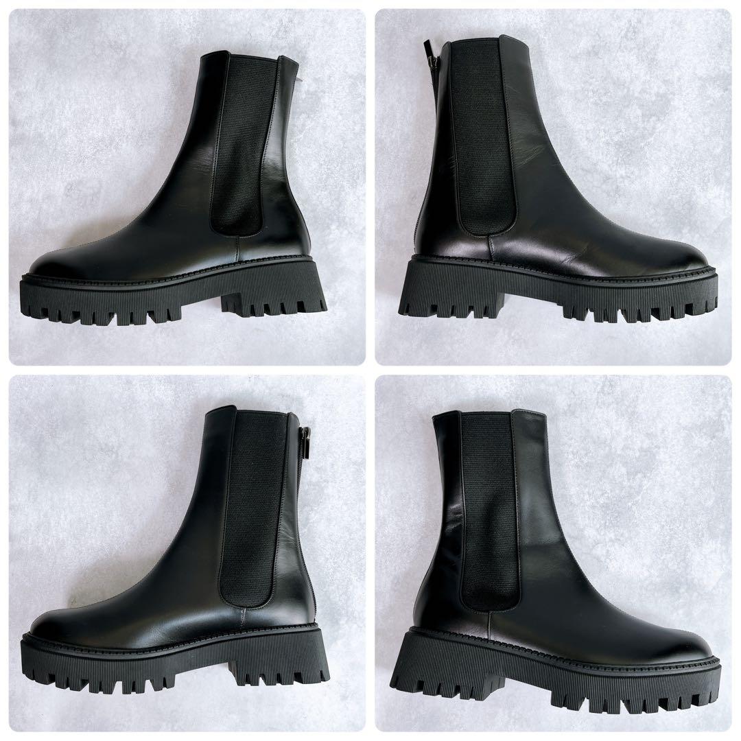 ☆ほぼ新品☆【ウィムガゼット ザポーズ】サイドゴアブーツ (37) 厚底　ジップ