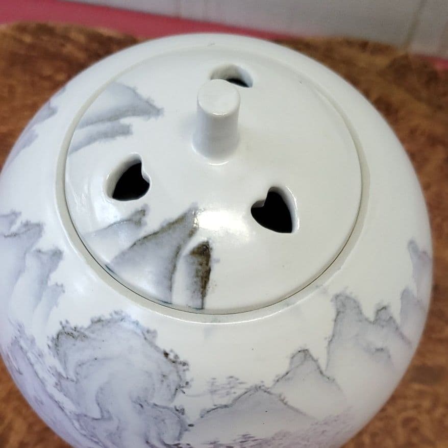 九谷焼 山水 香炉