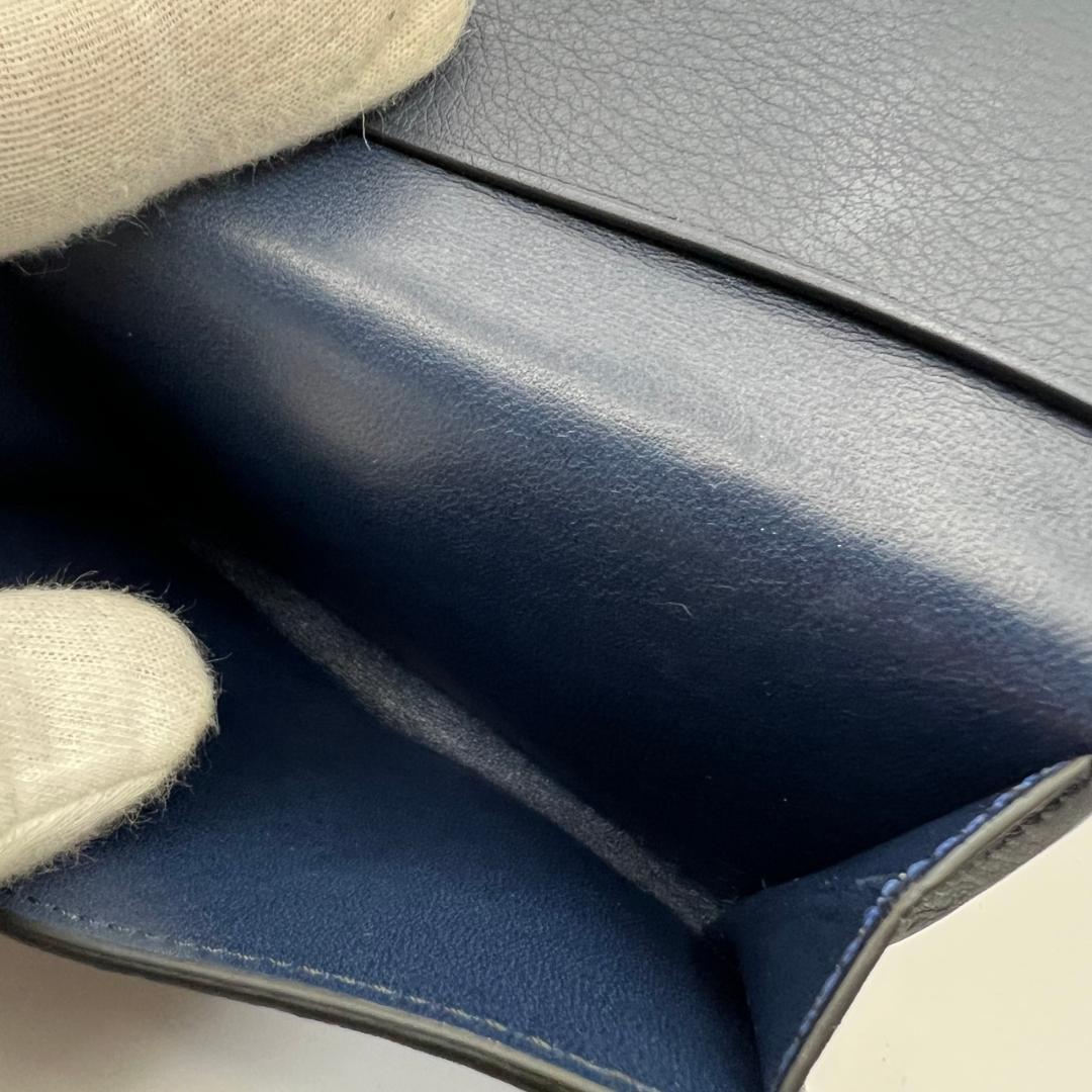 未使用品グローブトロッター☆メンズカードケース 名刺入れ ソフトレザー 本革 紺