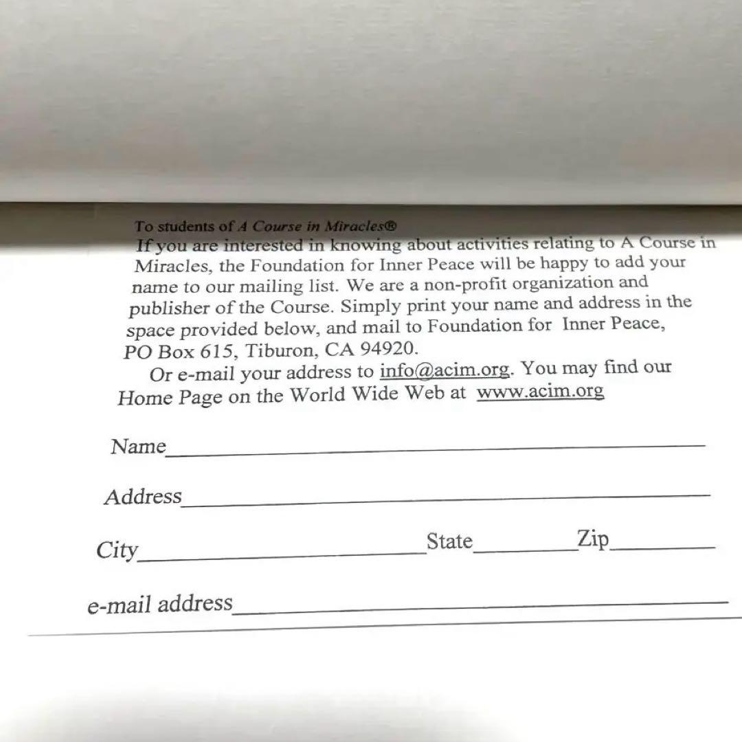 【希少】A Course in Miracles Combined Volume