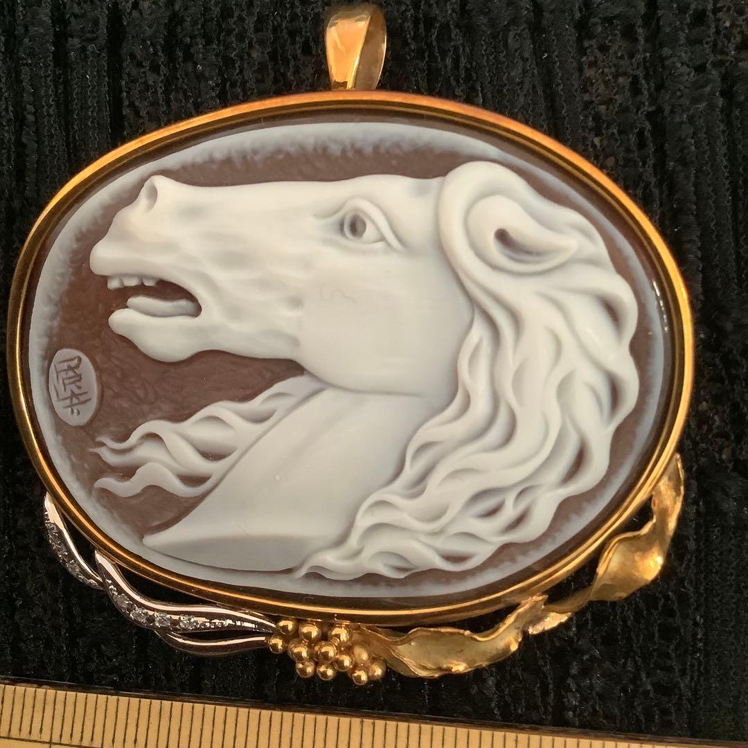 t*i様 鑑別書付き　天然シェルカメオ