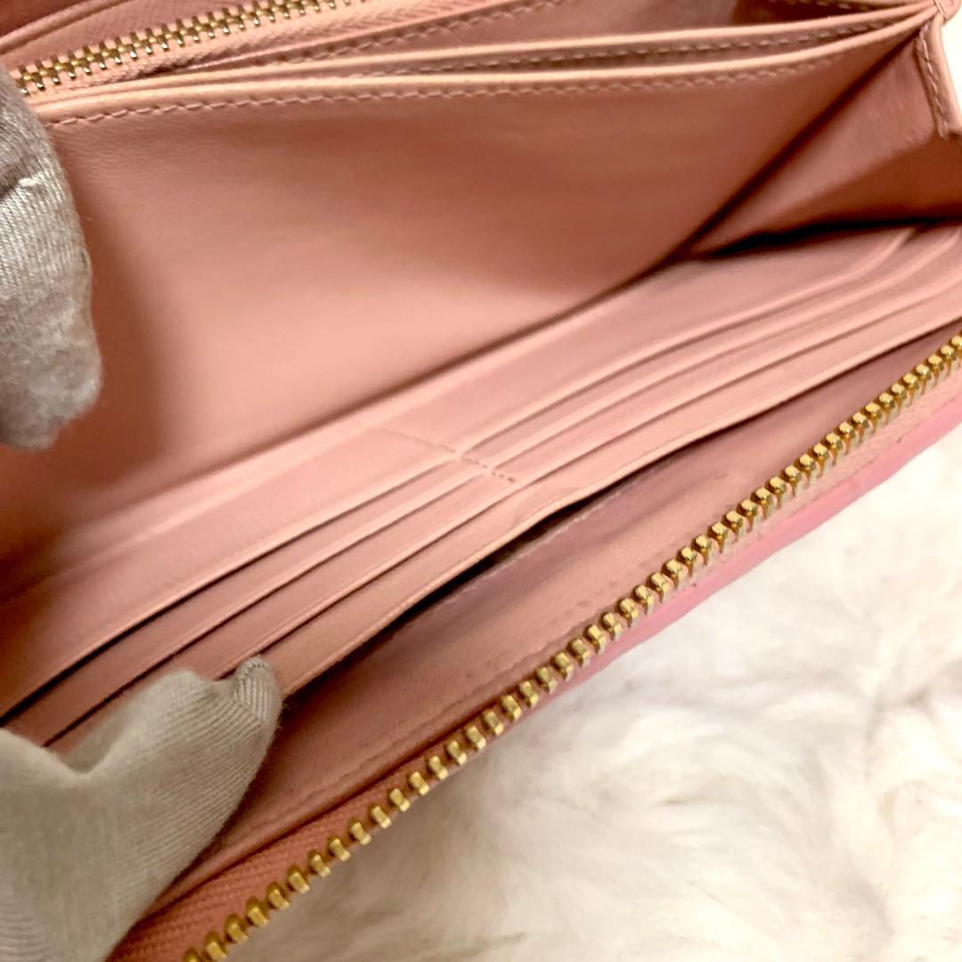 正規品！MIUMIU 長財布 マテラッセ ピンク ローズ　箱付き