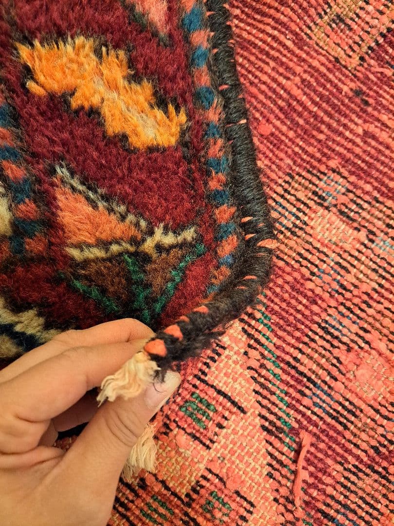 イラン　トライバルラグ　ヴィンテージラグ　ウール　手織り　ペルシャ絨毯