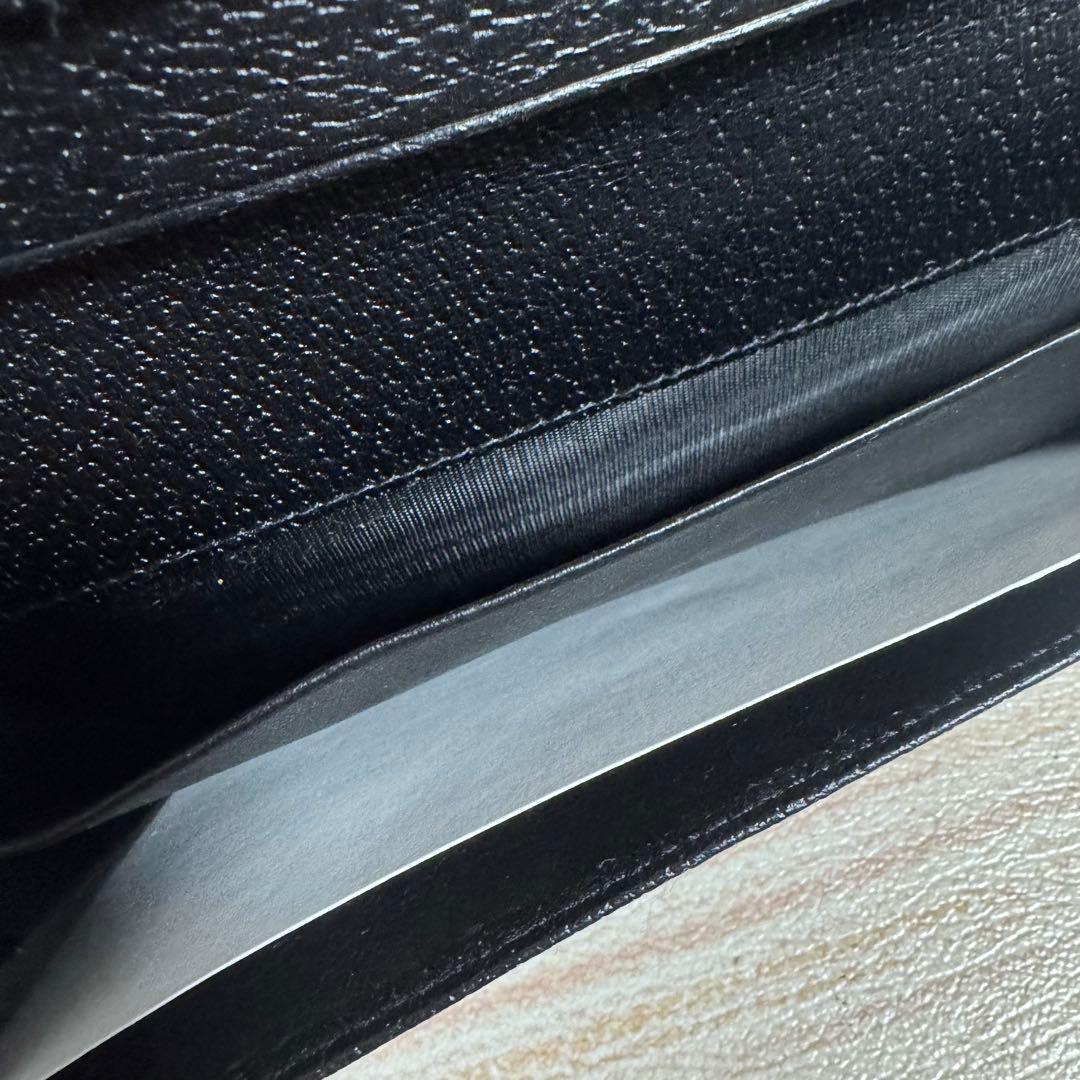 未使用品/箱有 GUCCI 035 1408 長財布 オールレザー ロゴプレート