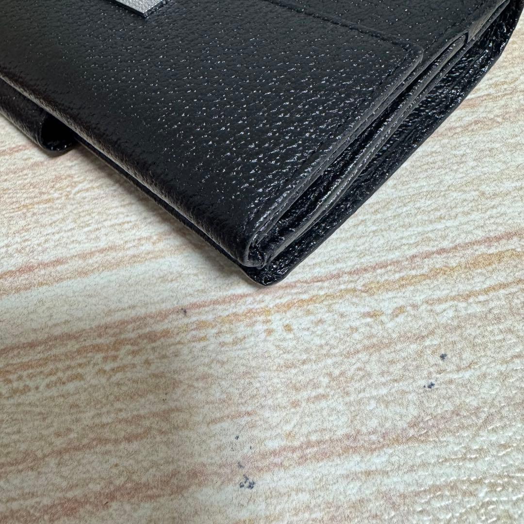 未使用品/箱有 GUCCI 035 1408 長財布 オールレザー ロゴプレート