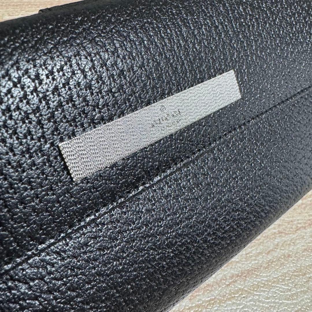 未使用品/箱有 GUCCI 035 1408 長財布 オールレザー ロゴプレート