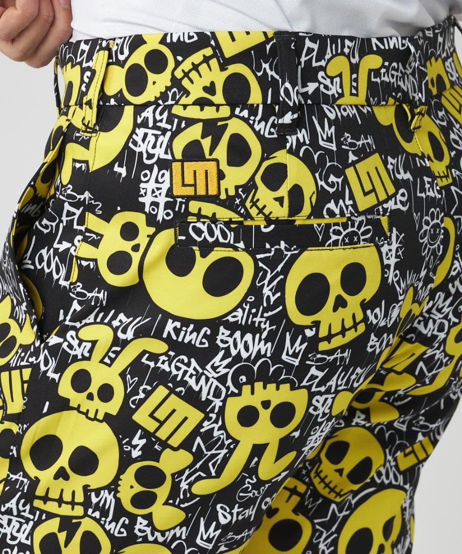 ★春ゴルフ★ラウドマウスゴルフ★ストレッチツイル柄パンツ★L★アニマルスカルズ