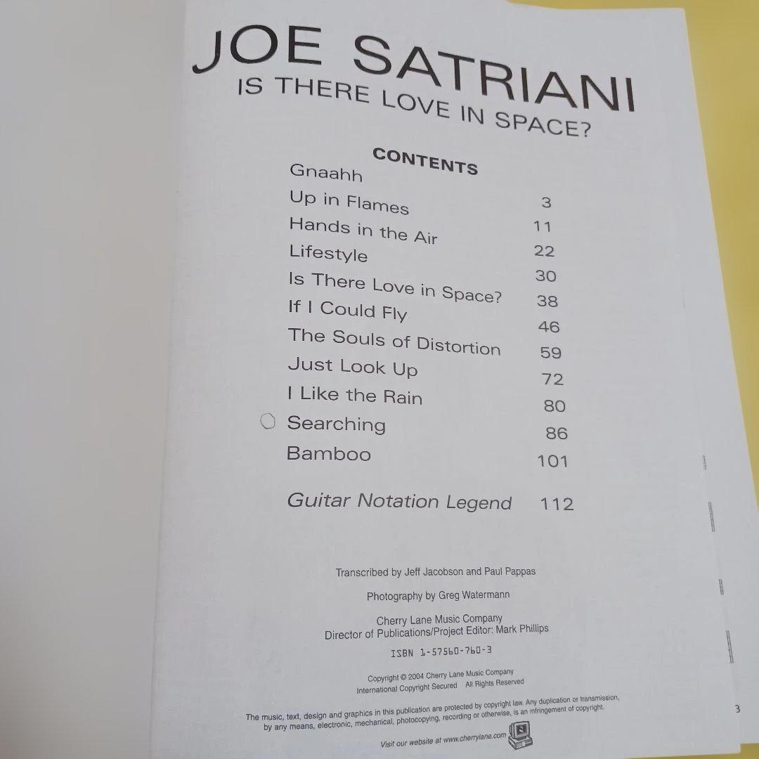 輸入楽譜JOE SATRIANI IS THERE LOVE IN SPACE？