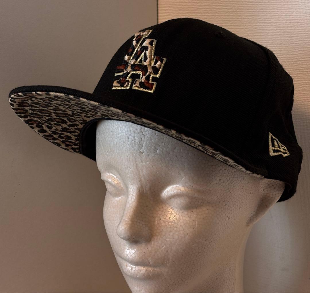 キャップ/ニューエラ/LA/ドジャース/帽子/レオパード/ゴールド/ヒョウ柄/黒