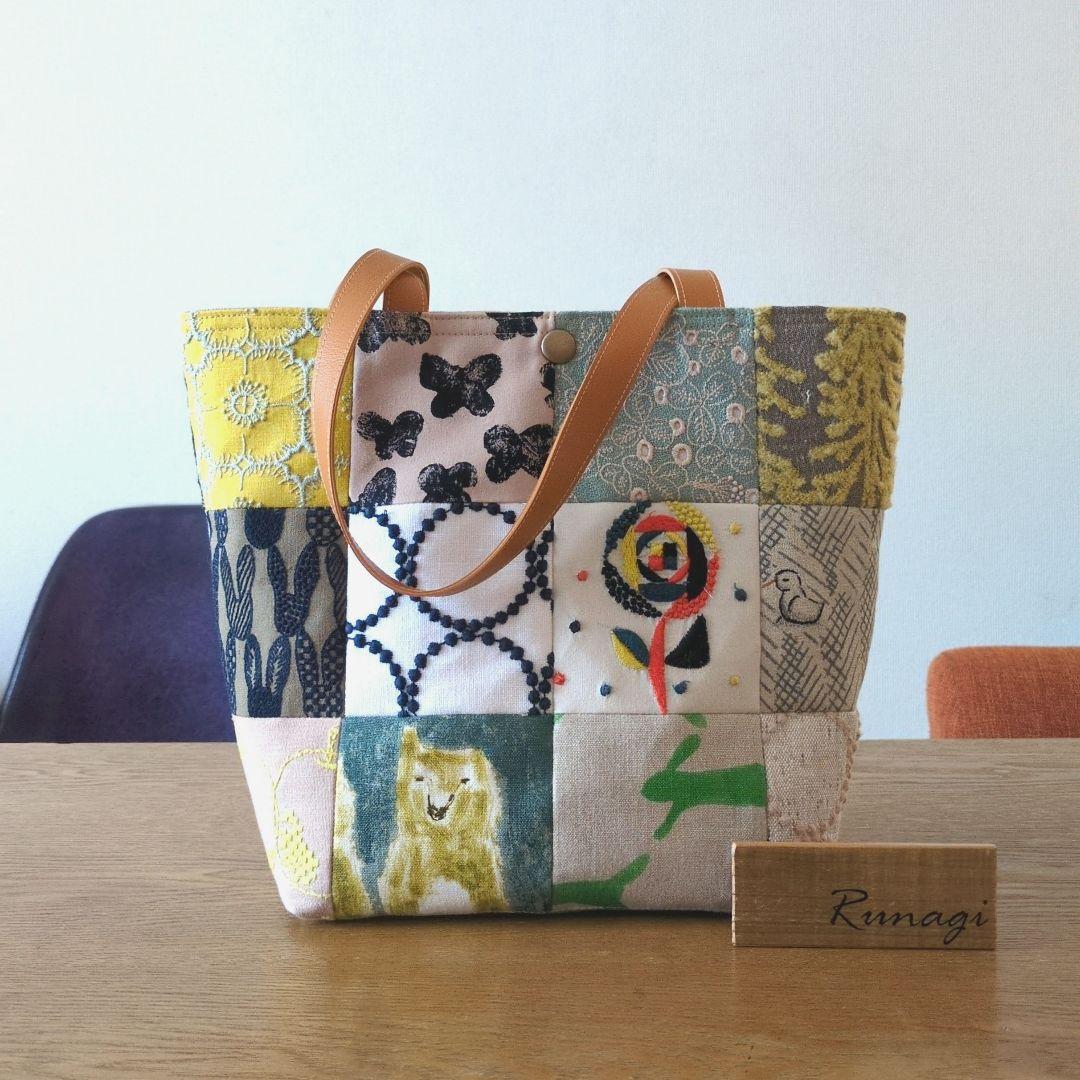 【1556】パッチワーク ハンドバッグ＊ミナペルホネン