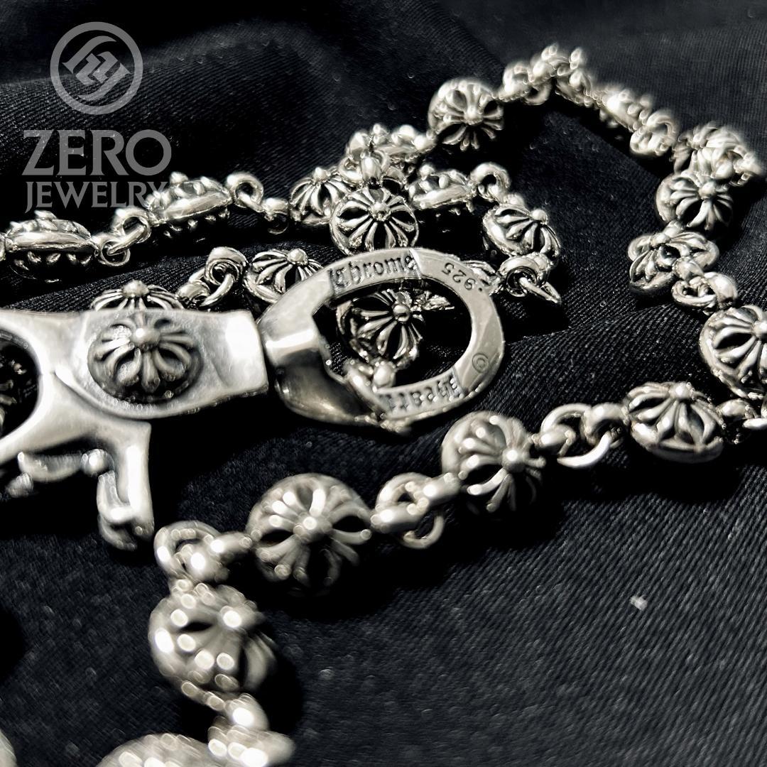 【即日発送#925刻印】クロスボール ウォレットチェーン 55cm