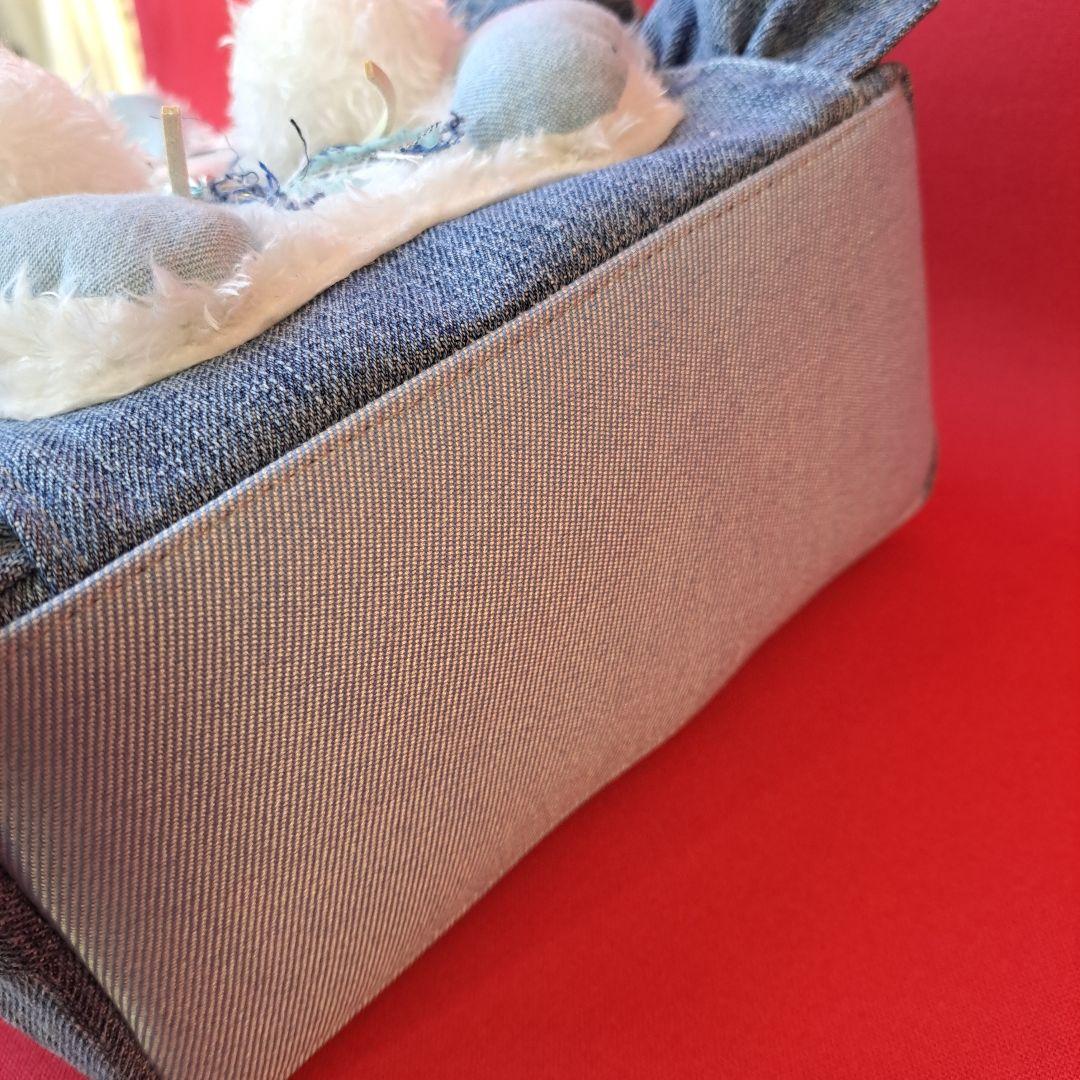 ゆ*ら様 コヤンイサムチョン　マンドゥ　デニムリメイクフリルトートバッグ