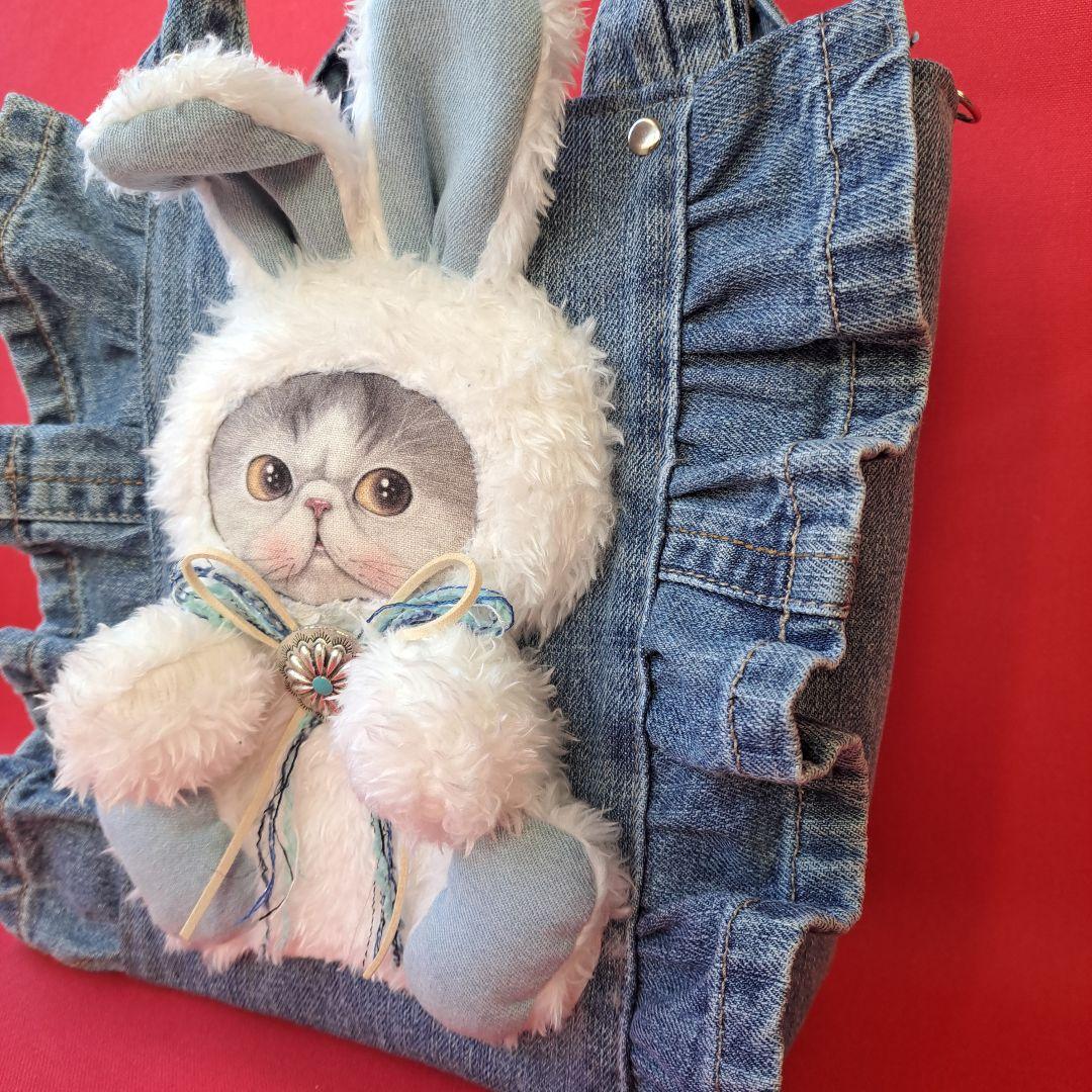 ゆ*ら様 コヤンイサムチョン　マンドゥ　デニムリメイクフリルトートバッグ