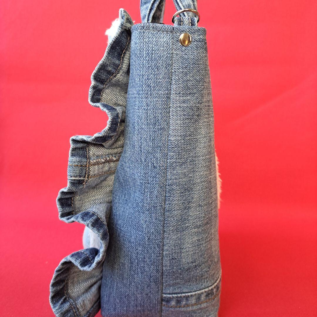 ゆ*ら様 コヤンイサムチョン　マンドゥ　デニムリメイクフリルトートバッグ