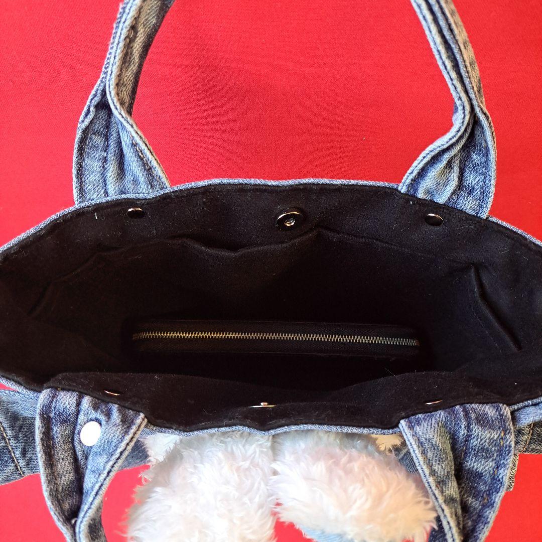 ゆ*ら様 コヤンイサムチョン　マンドゥ　デニムリメイクフリルトートバッグ