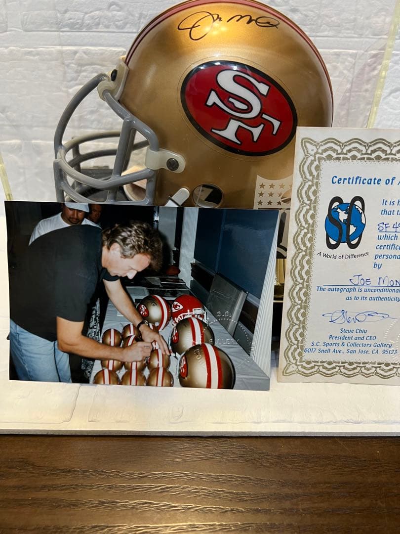 ジョー・モンタナ【SF 49ers 】直筆サイン入りミニヘルメット