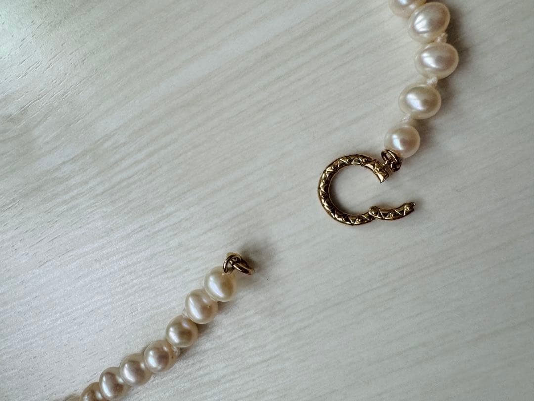 Agete ゴールドパールネックレス